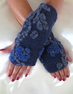 Namsa.ch - Pulswärmer aus feinster Walkwolle, fingerlose Handschuhe, warme Fäuslinge, Fausthandschuh